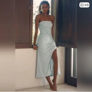 Anthropologie The Gabbie Strapless Ruched Tube Dress